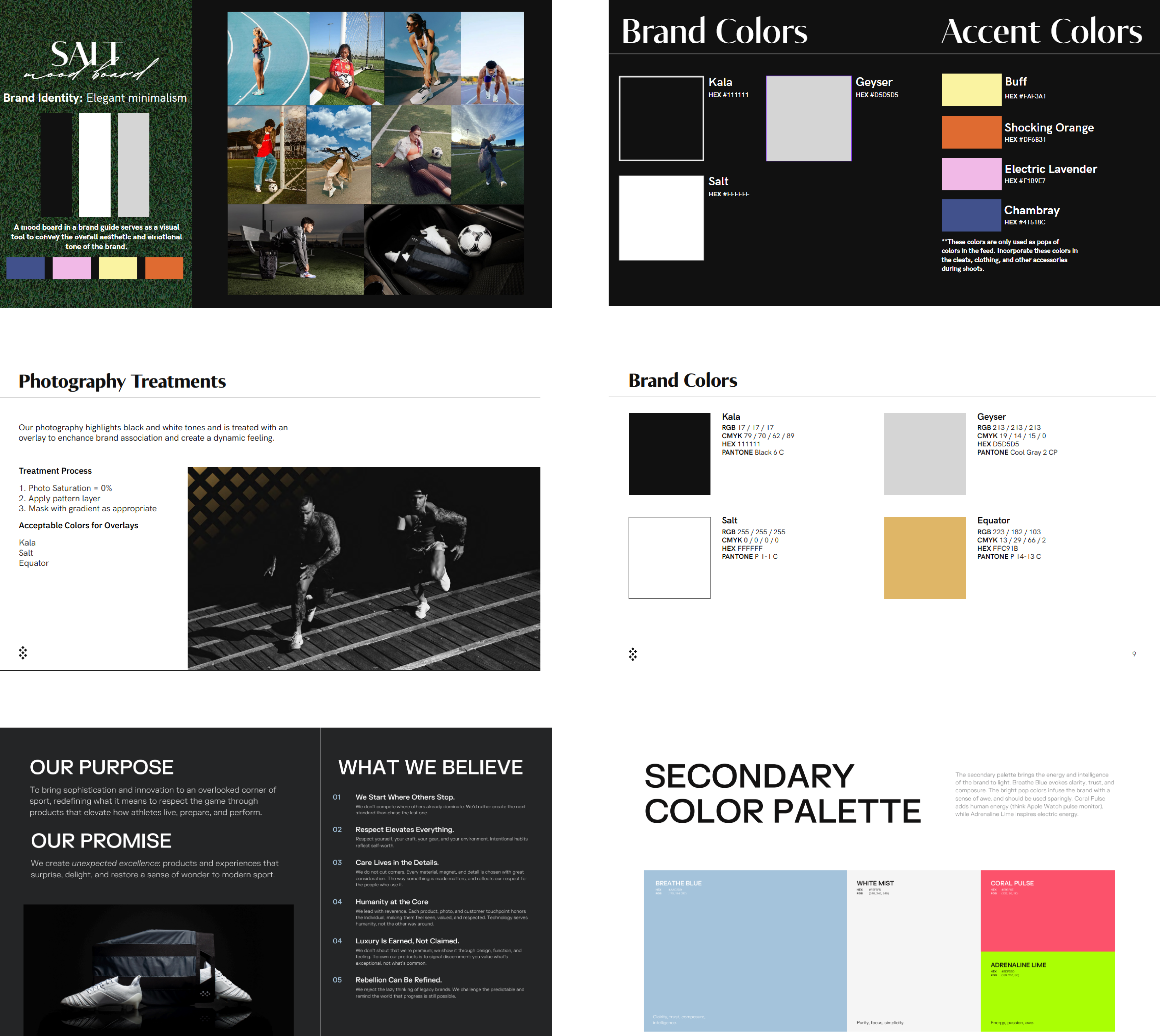 Three different brand documents in rotation